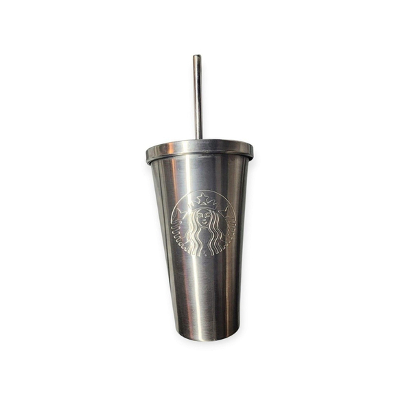 Starbucks Other - Starbucks Stainless Steel 16oz Reusable Tumbler with Straw - Silver